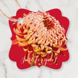 Rote & Goldene Mum Geschenkanhänger für alle Anläs