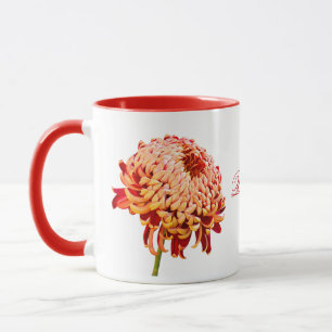 Rote Goldene Mum Kaffee-Tasse Tasse