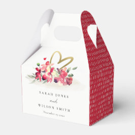 Rote goldene Orchideenhochzeit Geschenkschachtel