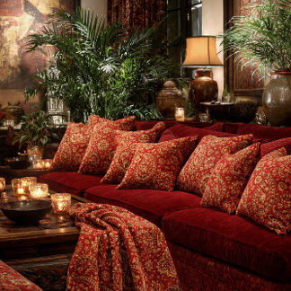Rote & Goldene Paisley-Kissen - Anpassbar Kissen