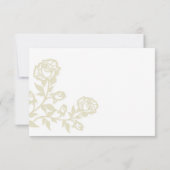 Rote goldene Rose antworten auf Flachkarte RSVP Karte (Rückseite)