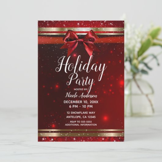 Rote & goldene Sparkle Parco Tassino Rodelbahn mit Einladung (Stehend Vorderseite)