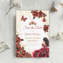 Rote goldene Tiara Rosen Quinceañera