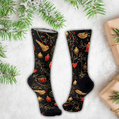 Rote, goldene und schwarze Weihnachtssocken für di Socken