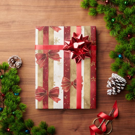 Rote Goldene Weihnachtsbögen Geschenkpapier (Feiertagsgeschenk)