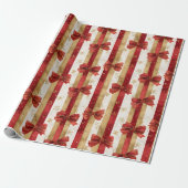 Rote Goldene Weihnachtsbögen Geschenkpapier (Ungerollt)