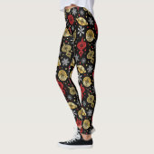 Rote/goldene Weihnachtsschmuck Leggings (Links)