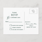 Rote goldfarbene Schneeflocken Winterhochzeit UAWG Einladungspostkarte (Rückseite)