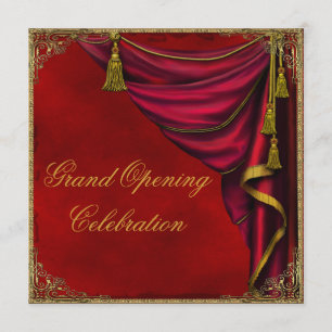 Rote Goldfirmenkundengeschäft-festliche Eröffnung Einladung