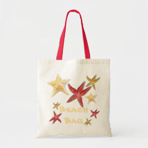 Rote Goldgelbstarfish-Strand-Tasche in der Tragetasche