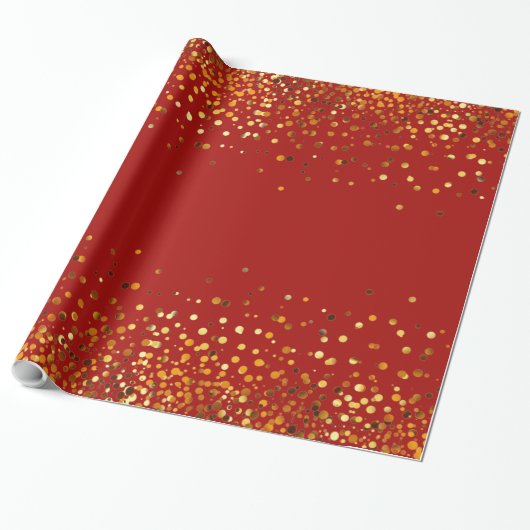 Rote GoldGlitzerconfetti-Imitat-Folie Geschenkpapier (Ungerollt)
