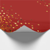 Rote GoldGlitzerconfetti-Imitat-Folie Geschenkpapier (Ecke)