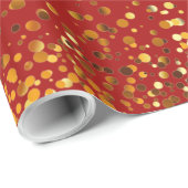Rote GoldGlitzerconfetti-Imitat-Folie Geschenkpapier (Rolleneckpunkt)