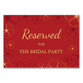 Rote Goldkirschblüten vorbehalten Tafelzeichen Tischnummer (Rückseite)