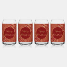Rote Goldpixel und Blumen, Gold Frohe Weihnachten