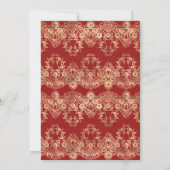 Rote Goldspitze Indische Hochzeit Save The Date (Rückseite)