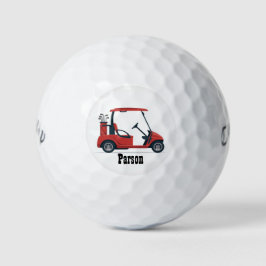 Rote Golfcart-Name Callaway Distance Golfbälle