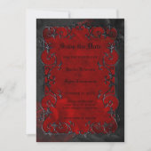 Rote Gothic Halloween Hochzeit Save the Date Ankündigung (Vorderseite)