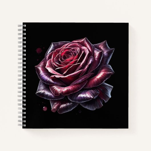 Rote Gothic-Rose Notizblock (Vorderseite)