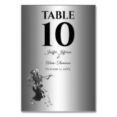 Rote gotische Halloween-Alternative Hochzeit Tischnummer (Rückseite)
