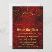 Rote gotische Hochzeit speichert das Datum Save The Date (Vorderseite)