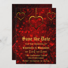 Rote gotische Hochzeit speichert das Datum Save The Date