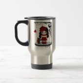Rote gotische Liebe-Puppen-Pixel-Kunst Reisebecher (Links)
