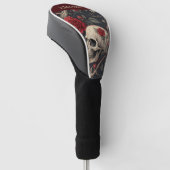 Rote Gotische SchädelRose Golf Headcover (angewinkelt)