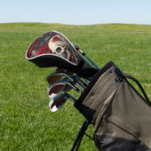 Rote Gotische SchädelRose Golf Headcover (In SItu)
