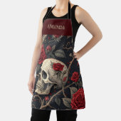 Rote Gotische SchädelRose Schürze (InSitu)