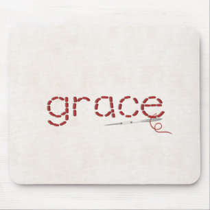 rote GRACE-Textnachricht mit Nadel Mousepad