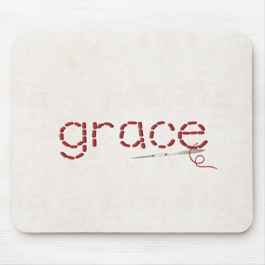 rote GRACE-Textnachricht mit Nadel Mousepad (Vorne)
