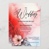 Rote Gradation Romance Einladung (Vorne/Hinten)