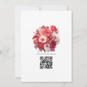 Rote Gradient Floral Hochzeit im Herbst Einladung (Rückseite)