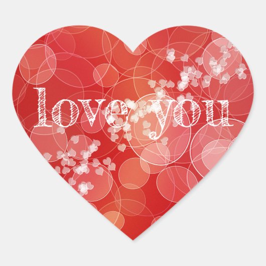Rote Gradientenstruktur im Bokeh-Stil Herz-Aufkleber (Vorderseite)