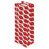 Rote Graduierungskappen mit Goldfass Geschenktüte Für Weinflaschen (Rückseite Schrägansicht)