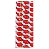 Rote Graduierungskappen mit Goldfass Geschenktüte Für Weinflaschen (Vorderseite)