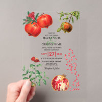 Rote Granatapfel-Botanik-Mittelmeer-Hochzeit
