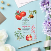 Rote Granatapfel Botanische Mittelmeer-Hochzeit Acryleinladungen (In Situ (Hochzeit))