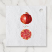 Rote Granatapfel Botanische Mittelmeer-Hochzeit Geschenkanhänger (Rückseite)
