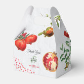 Rote Granatapfel Botanische Mittelmeer-Hochzeit Geschenkschachtel (Vorderseite)
