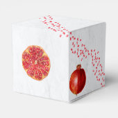 Rote Granatapfel Botanische Mittelmeer-Hochzeit Geschenkschachtel (Rückseite)