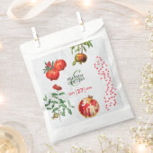 Rote Granatapfel Botanische Mittelmeer-Hochzeit Geschenktütchen (Ausgeschnitten)