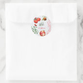 Rote Granatapfel Botanische Mittelmeer-Hochzeit Runder Aufkleber (Tasche)