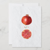 Rote Granatapfel Botanische Mittelmeer-Hochzeit Save The Date (Rückseite)