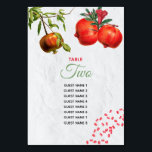 Rote Granatapfel Botanische Mittelmeer-Hochzeit Tischnummer<br><div class="desc">Ein schönes Design mit rustikal roten Blumen Pomegranat Obst und Blätter auf einem mediterranen Stil weiß Waschwand. Ein elegantes Hochzeitsdesign in Pomegranate, das sich perfekt für Hochzeitsfeiern im mediterranen Stil eignet. Auch die passenden Hochzeitseinladungen und andere Schreibwaren sind verfügbar. Passen Sie die Anzahl und die Namen der Gäste an und...</div>