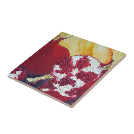 Rote Granatapfel-Fliese Fliese (Seite)