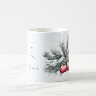 Rote Granatapfel Frucht Weihnachten Kaffeetasse