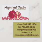 Rote Granatapfelsamen-Kochs-Geschäftskarten Visitenkarte (Vorne/Hinten)