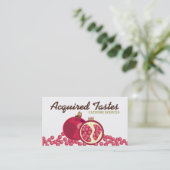 Rote Granatapfelsamen-Kochs-Geschäftskarten Visitenkarte (Stehend Vorderseite)